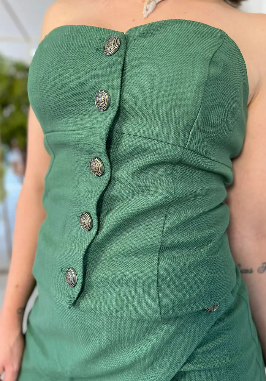 Conjunto Carlota Costa Top Corset E Short Saia