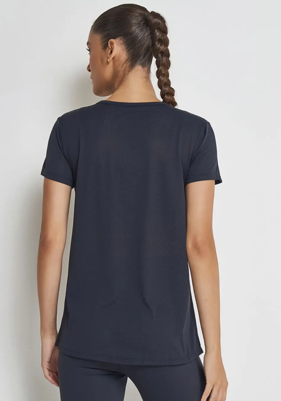 Camiseta Slim Manga Curta Preto Colcci