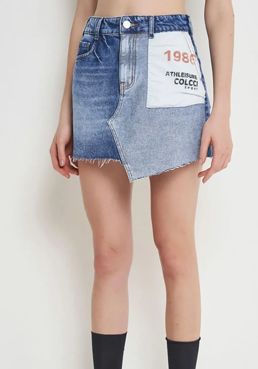 Saia Jeans Sobreposição Colcci