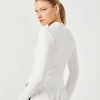 Blusa Canelada Manga Longa Branco Colcci - imagem 1