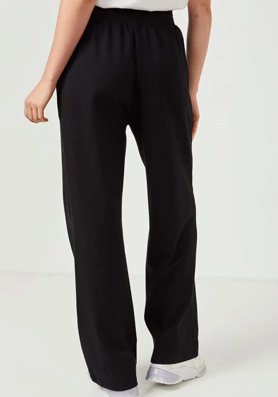 Calça Moletom Wide Leg Preto