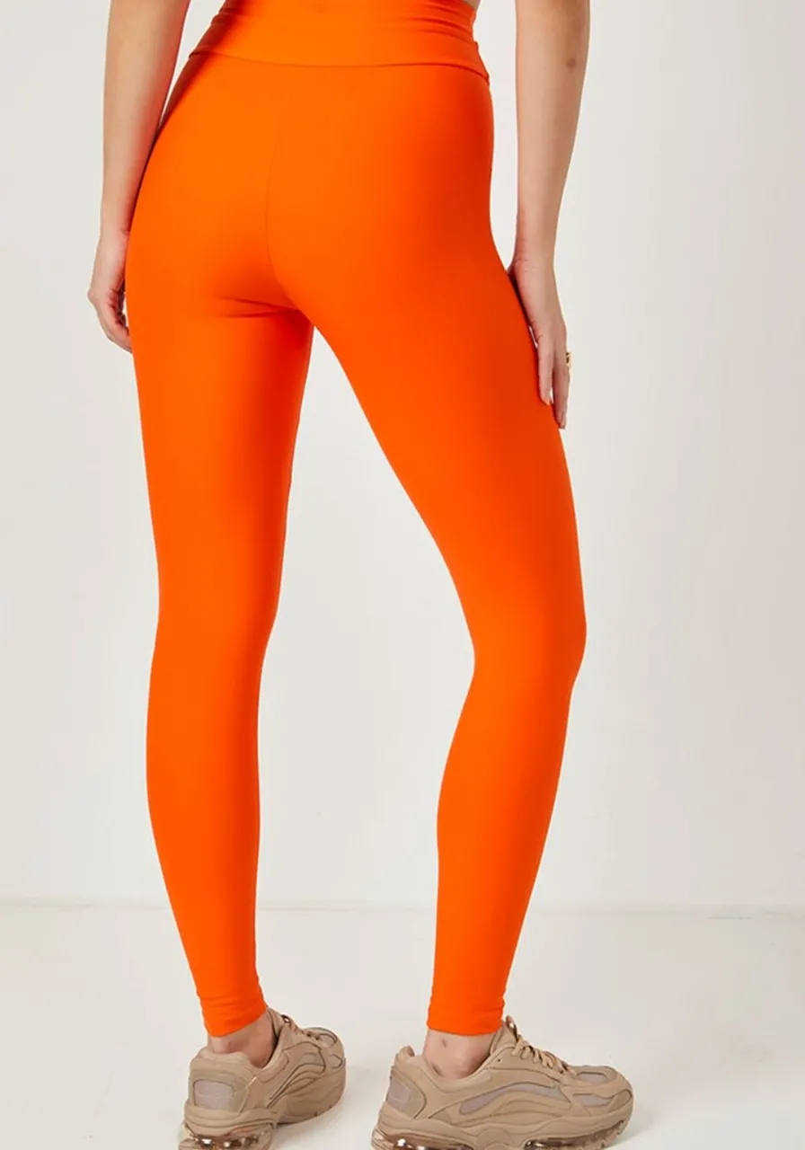 Calça Legging Fitness Laranja Colcci