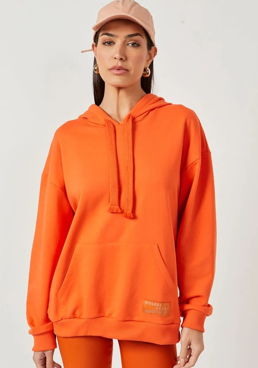 Blusão Moletom Alongado Sport Laranja