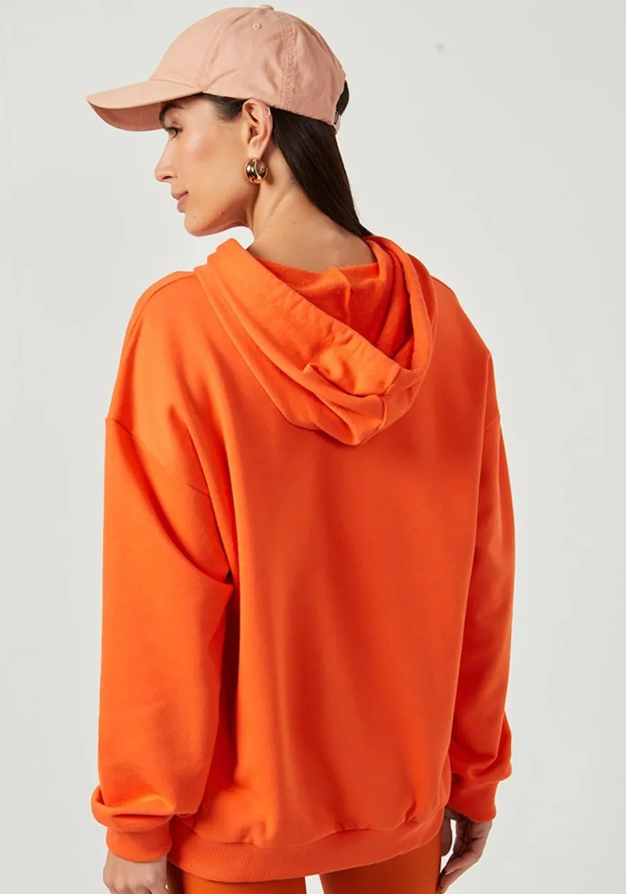 Blusão Moletom Alongado Sport Laranja