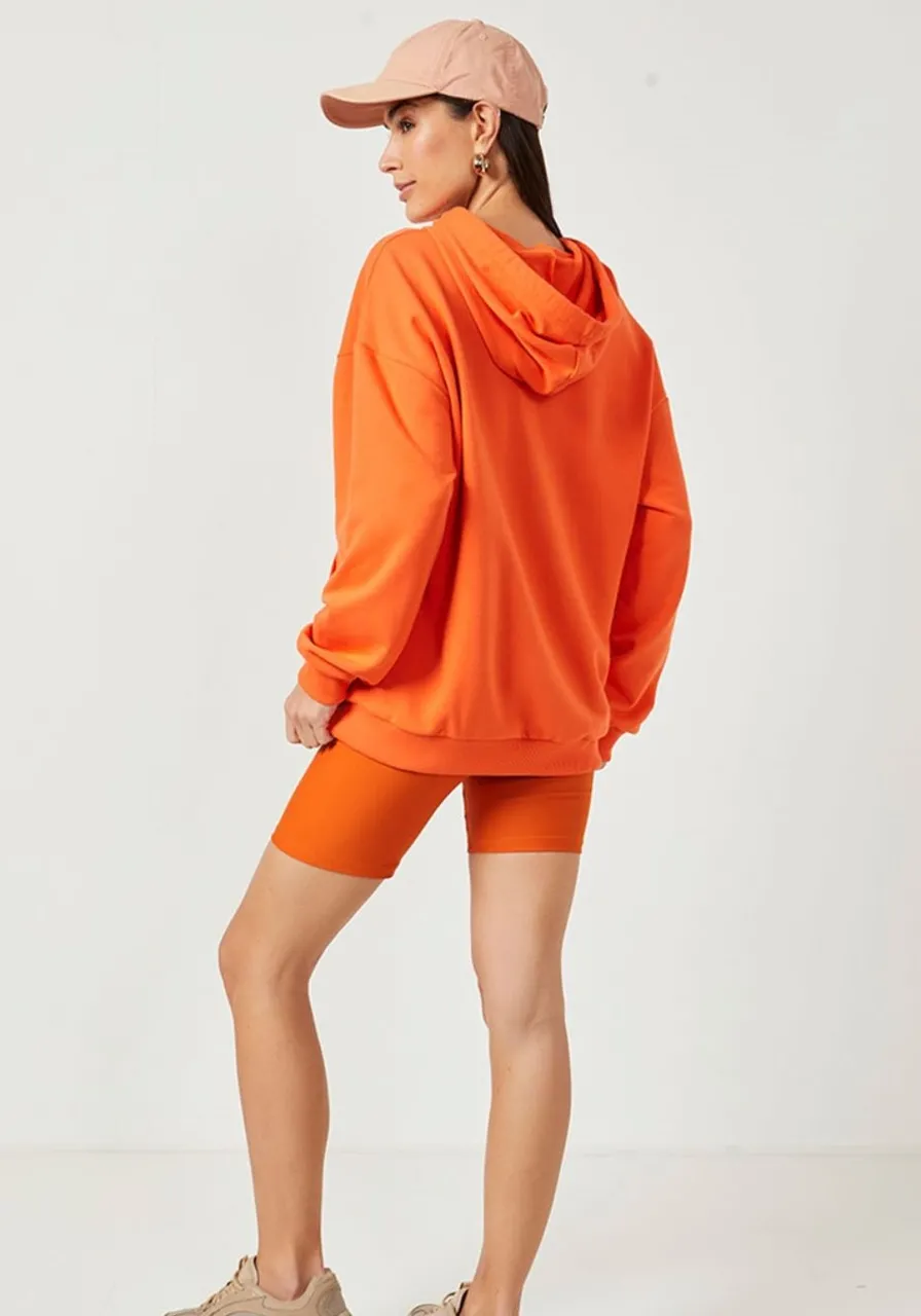 Blusão Moletom Alongado Sport Laranja