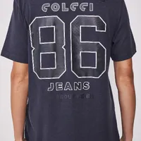 Camiseta Alongada Estampa Nas Costas - imagem 1