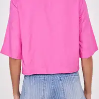 Camisa Cropped Reta Manga Curta  - imagem 1