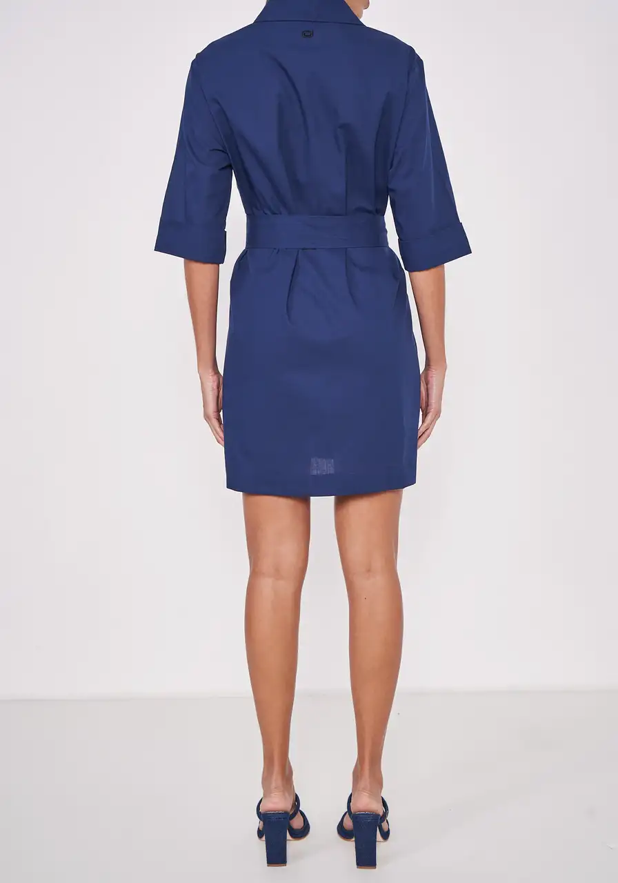 Vestido Camisa Curto Com Faixa