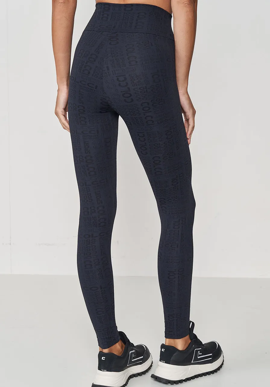 Calça Legging Jacquard Com Estampa