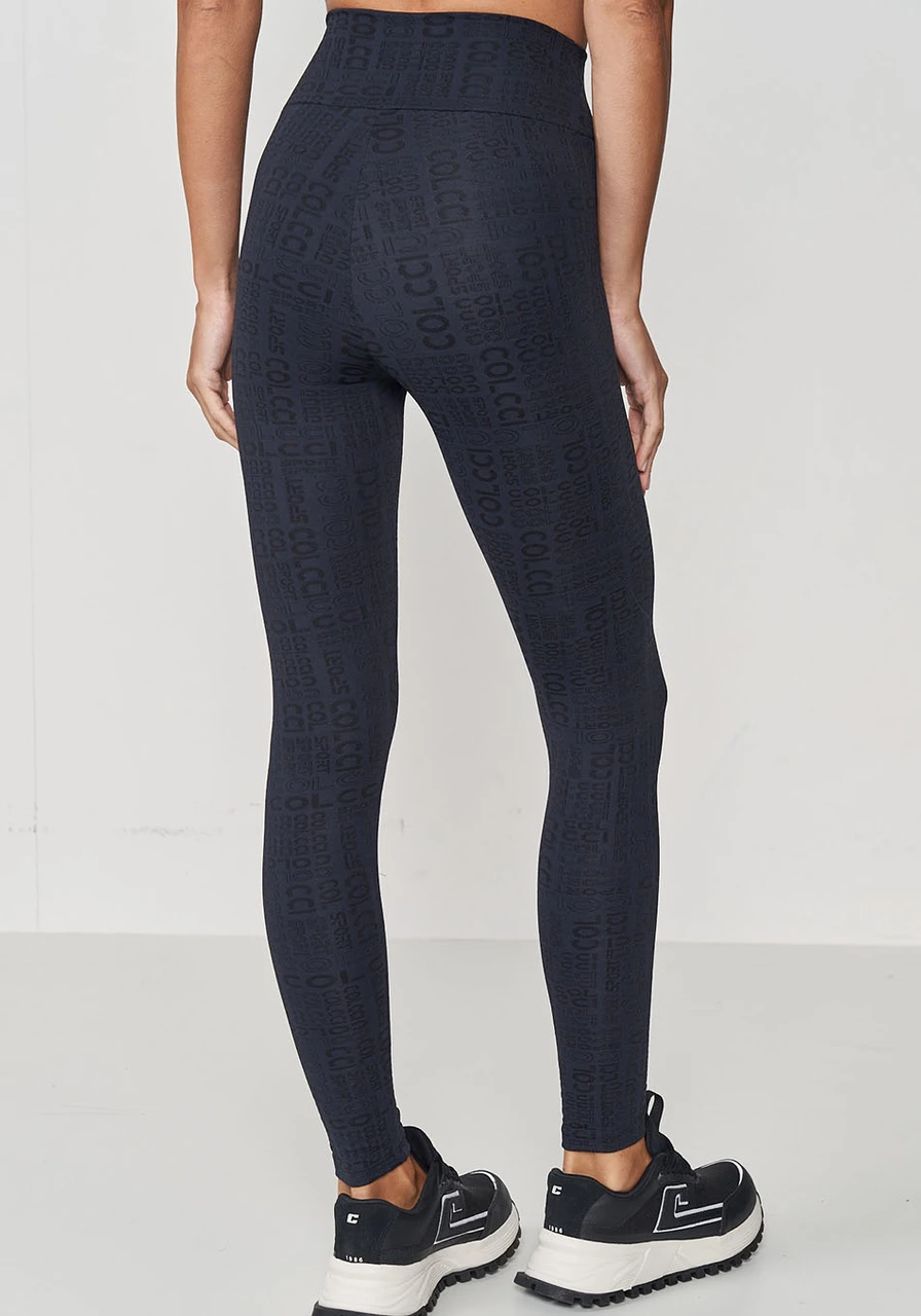 Calça Legging Jacquard Com Estampa