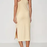 Vestido Midi Canelado Com Fenda Colcci - imagem 1