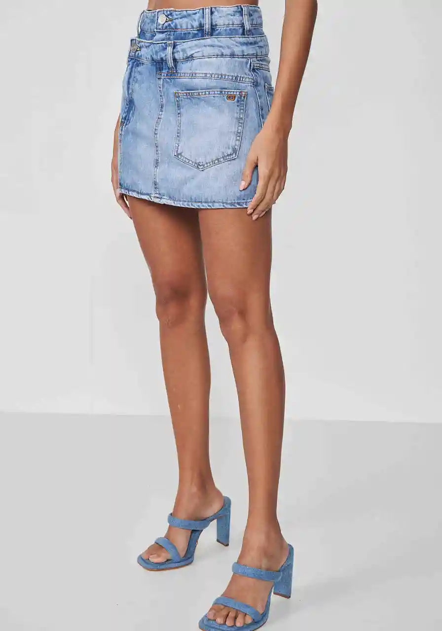Saia Jeans Curta Cós Duplo Colcci
