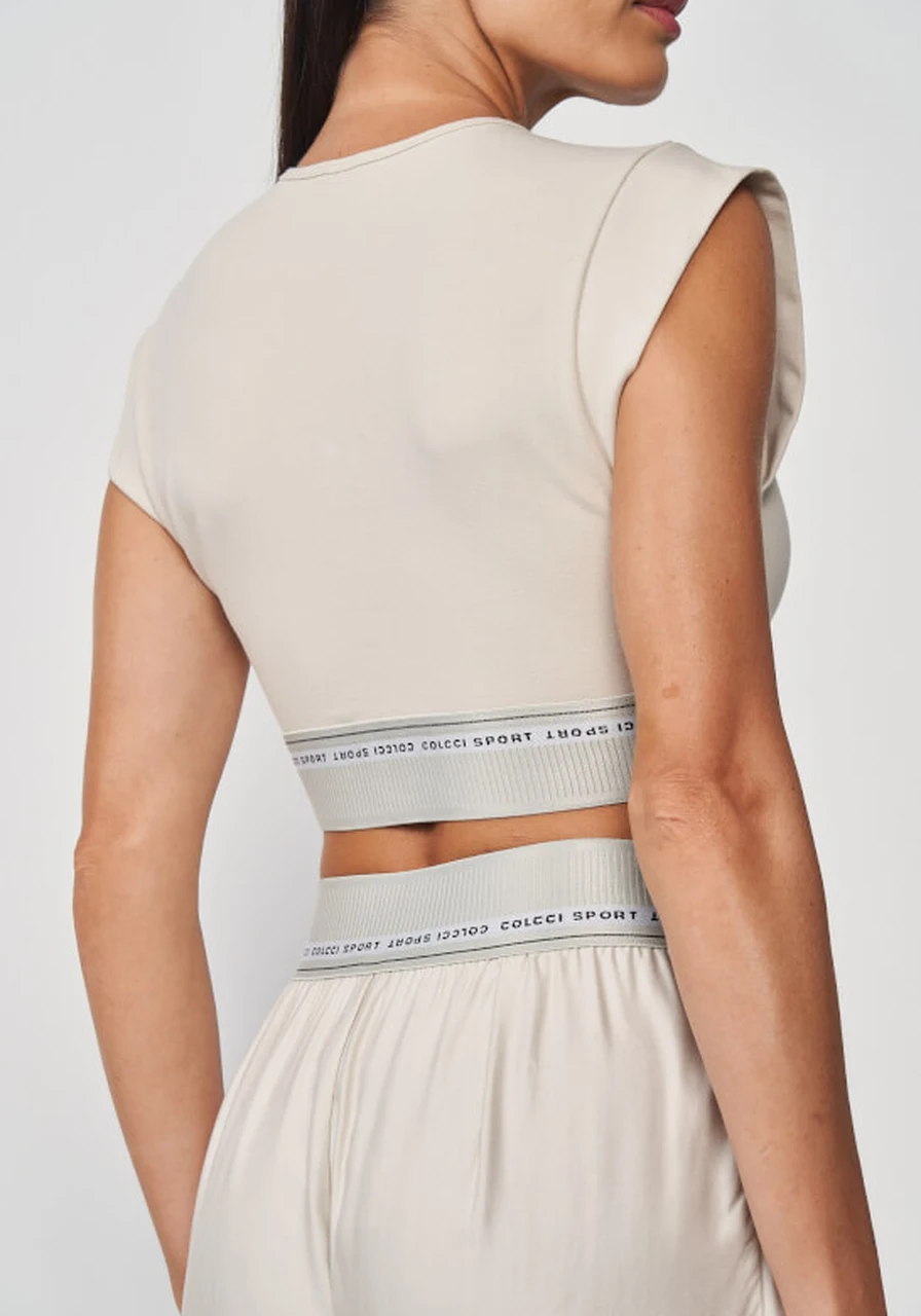 Blusa Cropped Manga Cavada Elástico Personalizado