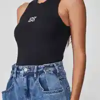 Regata Canelada Slim Colcci Preto - imagem 1