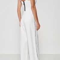 Macacão Longo Decote Quadrado Listra Lateral - imagem 1