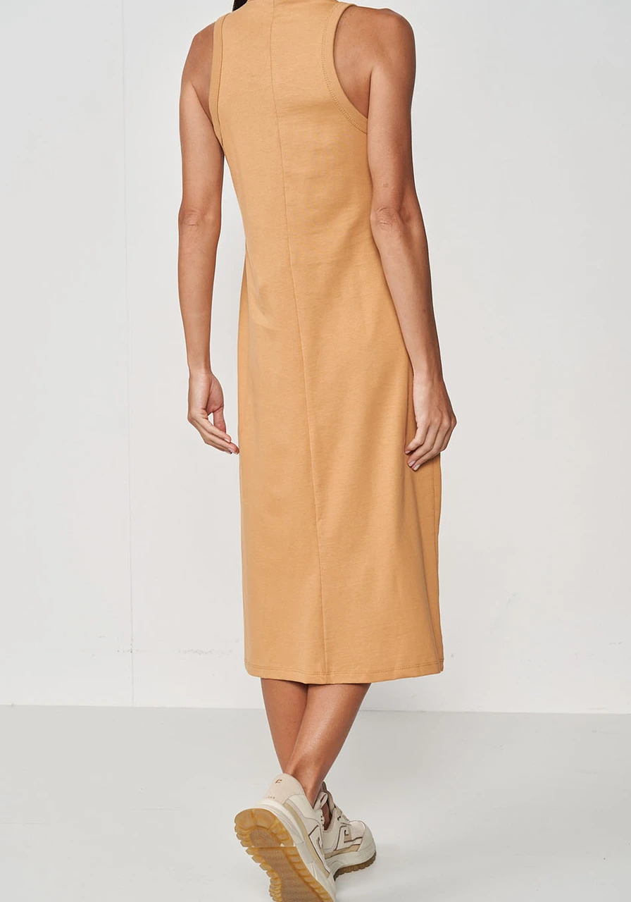 Vestido Midi Com Fenda E Estampa