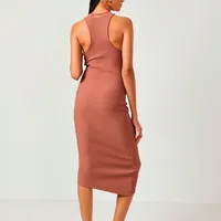 Vestido Canelado Marrom Colcci - imagem 4