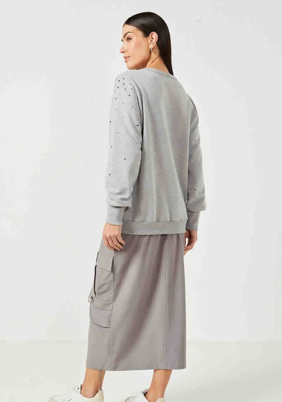 Blusão Moletom Com Aplicações Colcci                                                                                                                                                                                                 