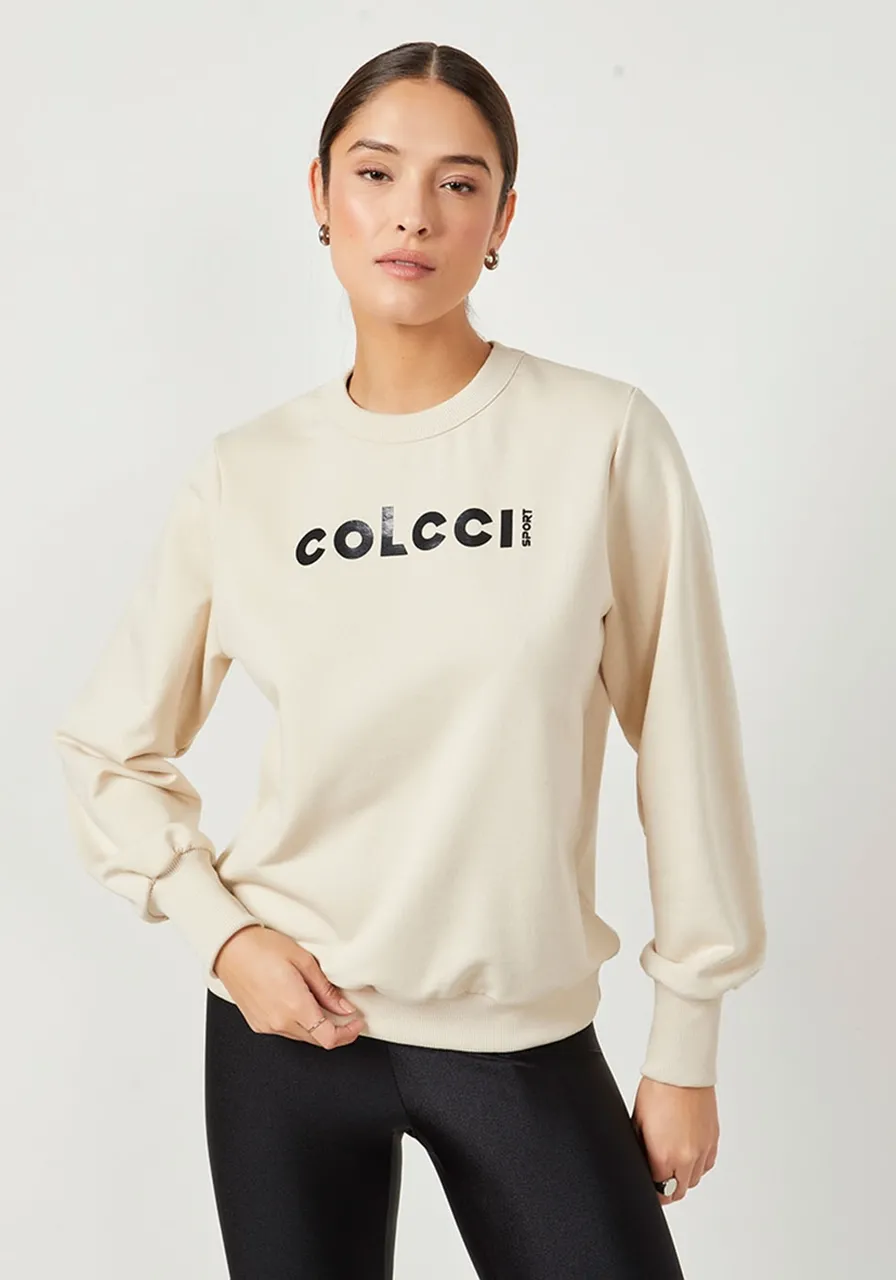 Blusão Moletom Bege Colcci