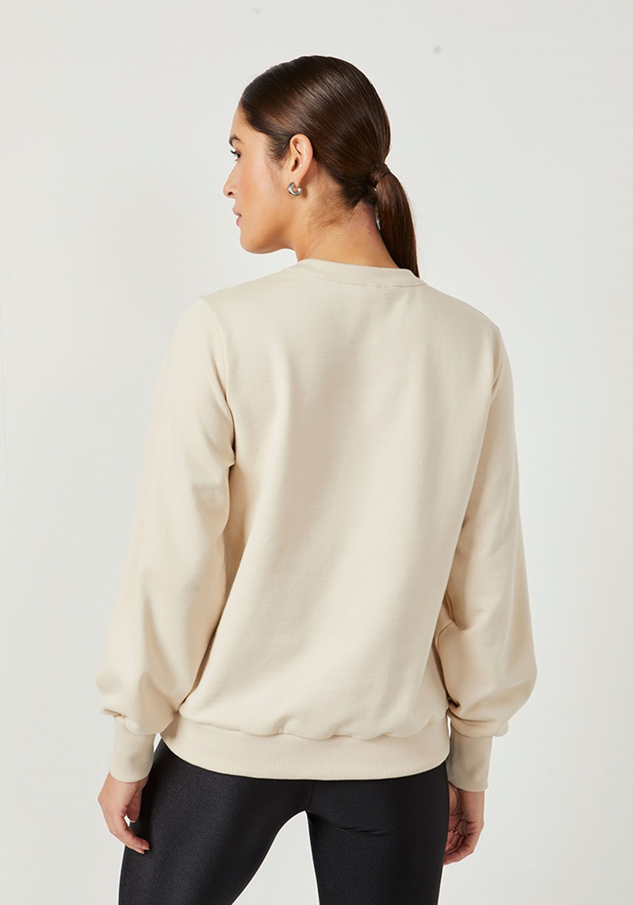 Blusão Moletom Bege Colcci