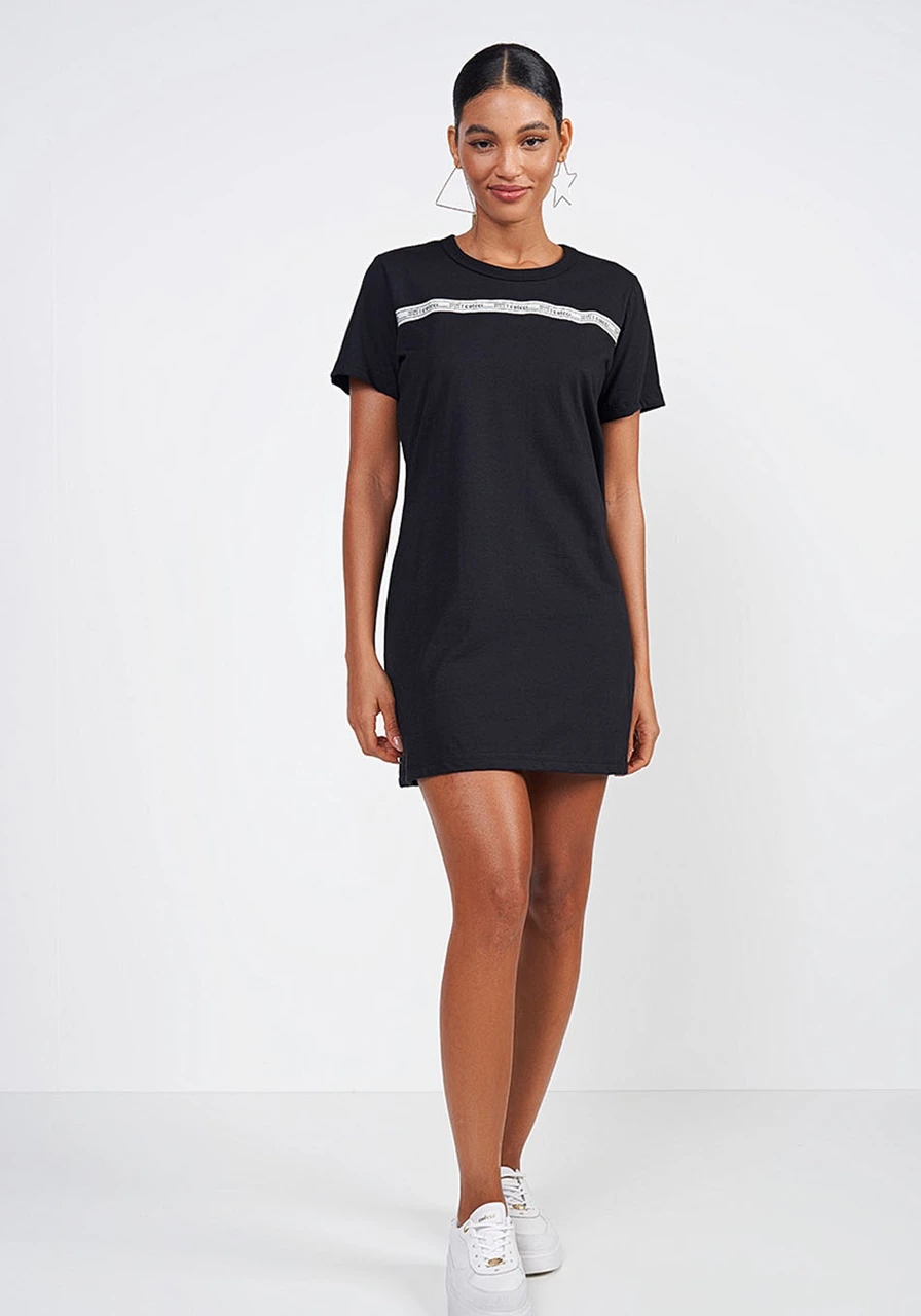 Vestido Camiseta Sport Preto Colcci 