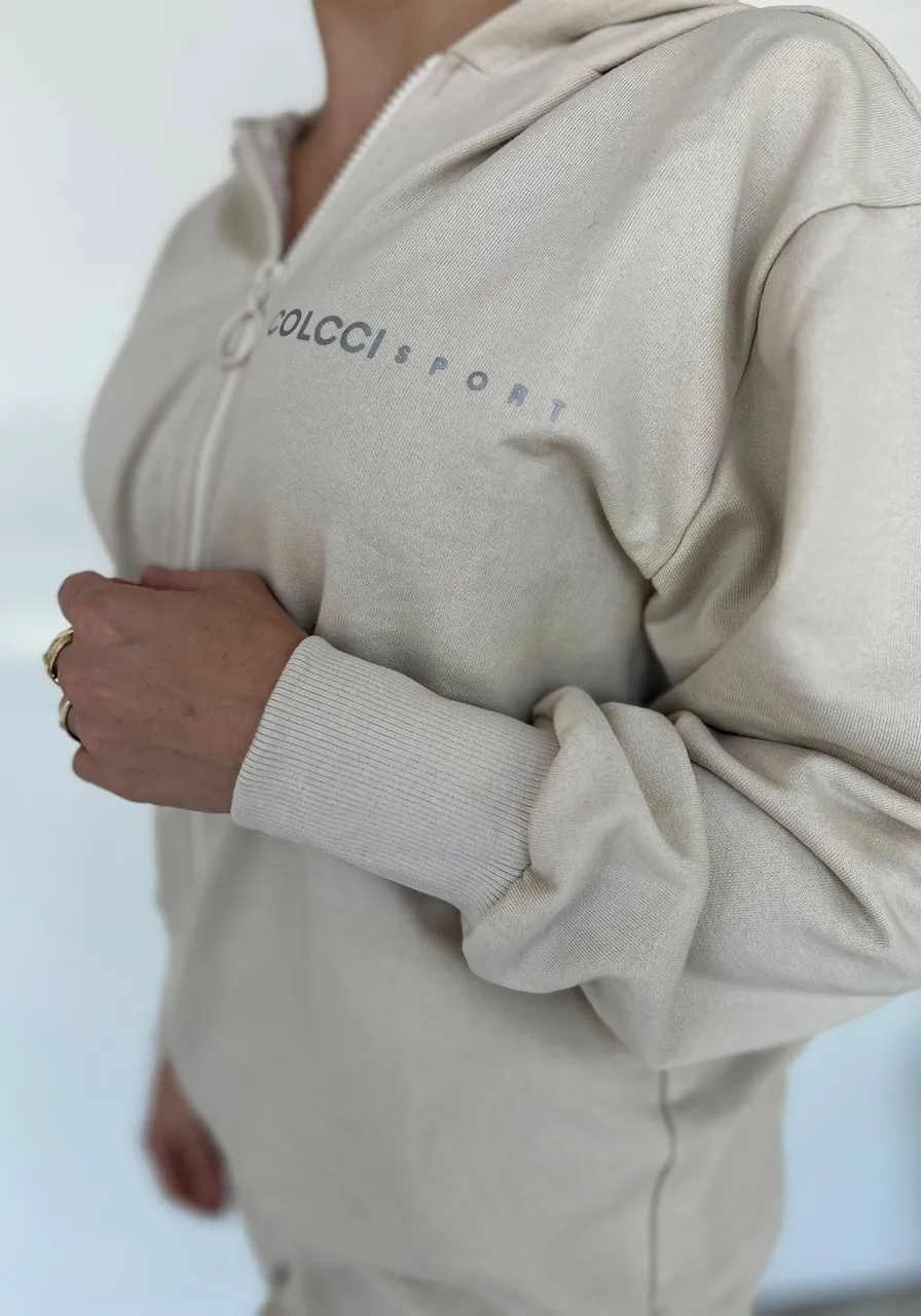 Jaqueta Moletom Bege Colcci