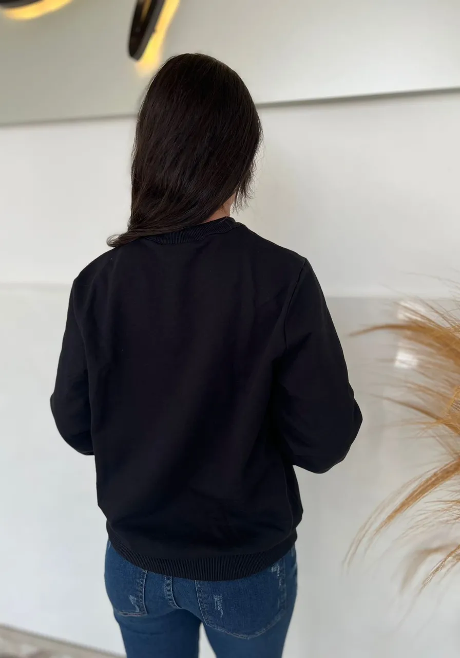 Blusão Moletom Preto Colcci