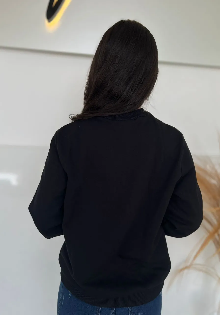 Blusão Moletom Preto Colcci