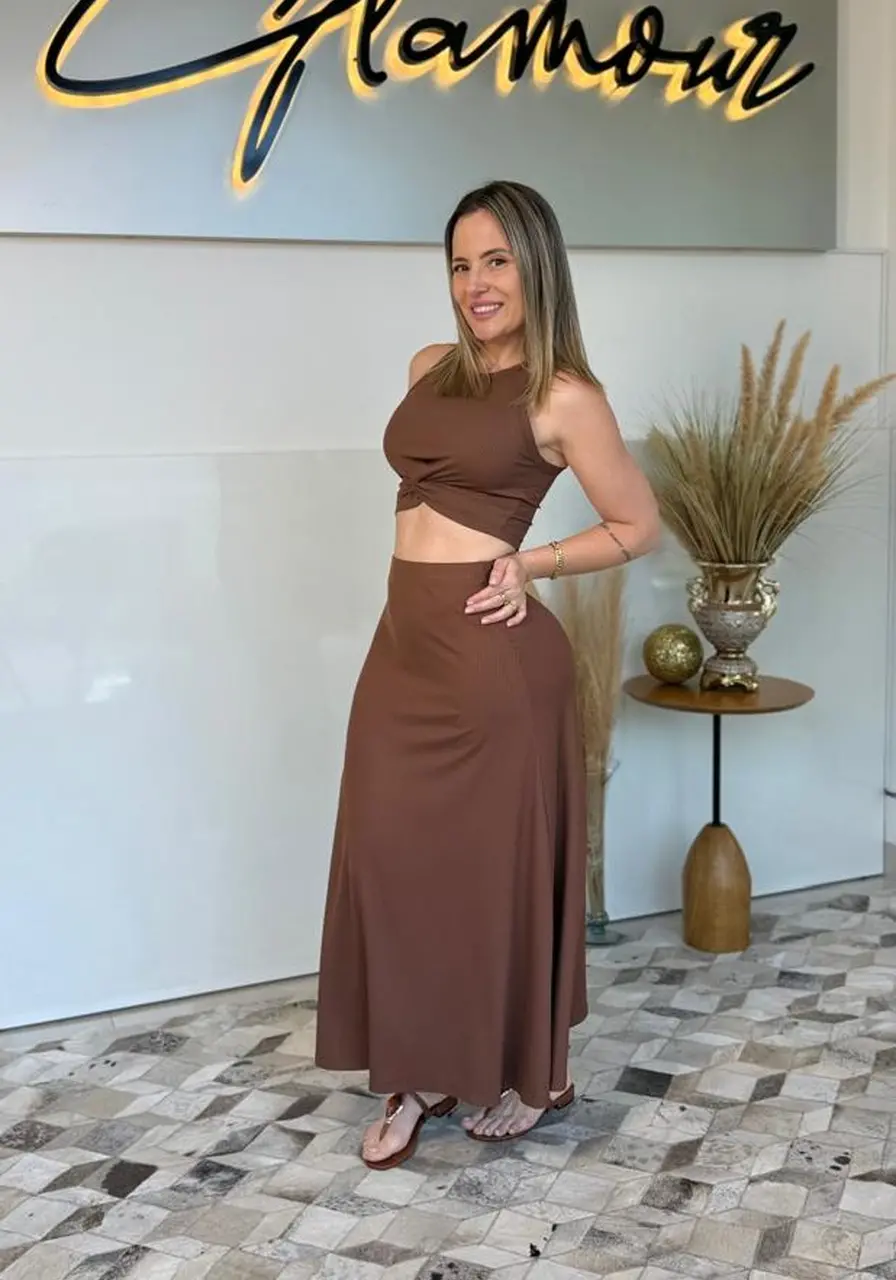 Blusa Canelada Marrom Carvalho Colcci Ref 16526