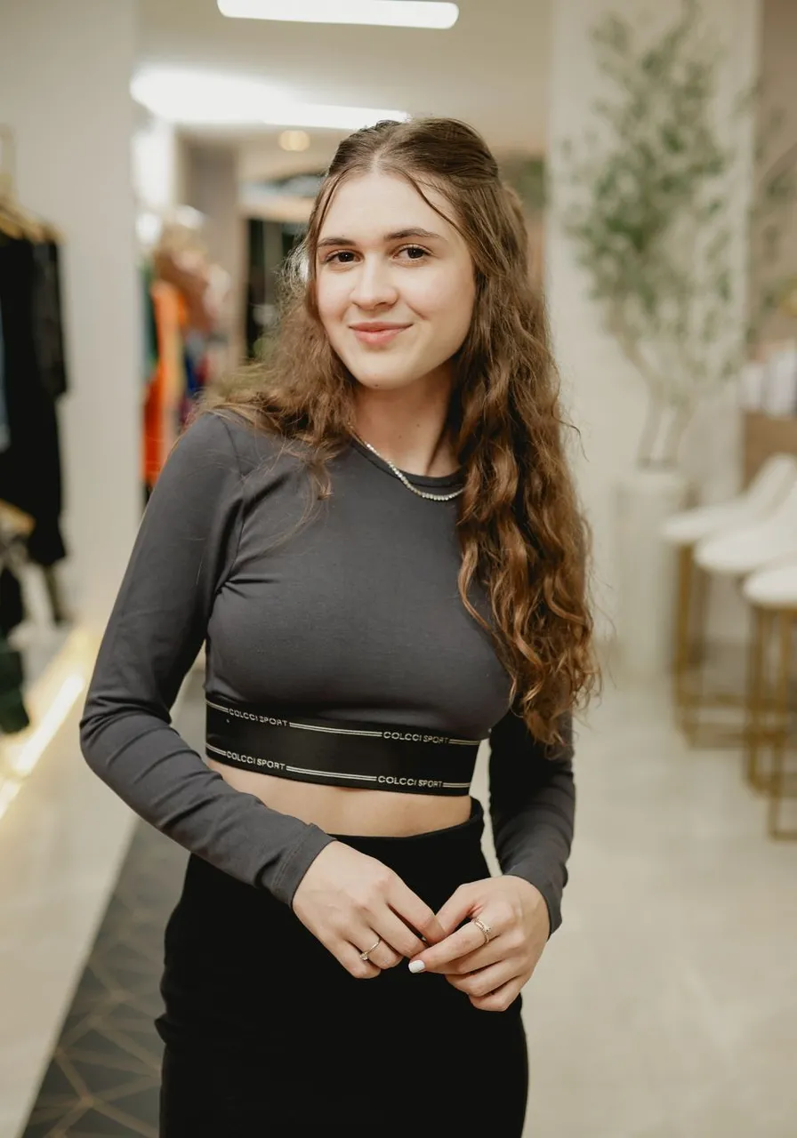 Blusa Cropped Mangas Longas Colcci Cinza 