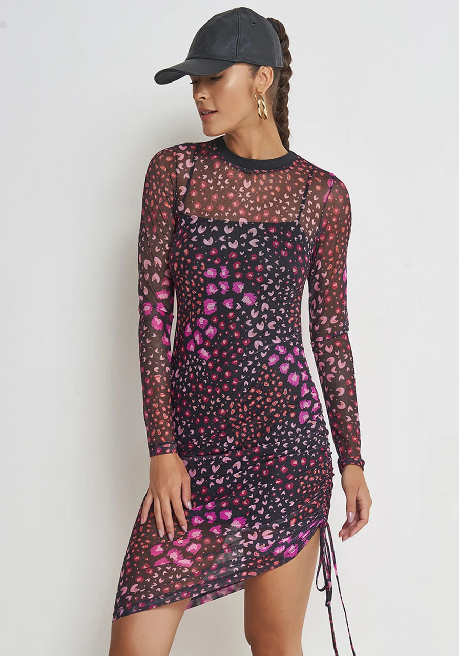 Vestido Tule Com Detalhe Franzido Colcci