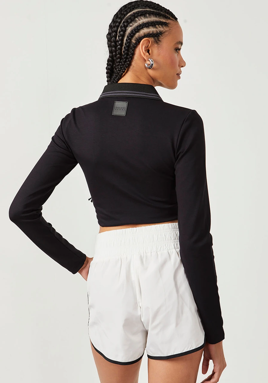 Blusa Cropped Manga Longa E Gola Colcci