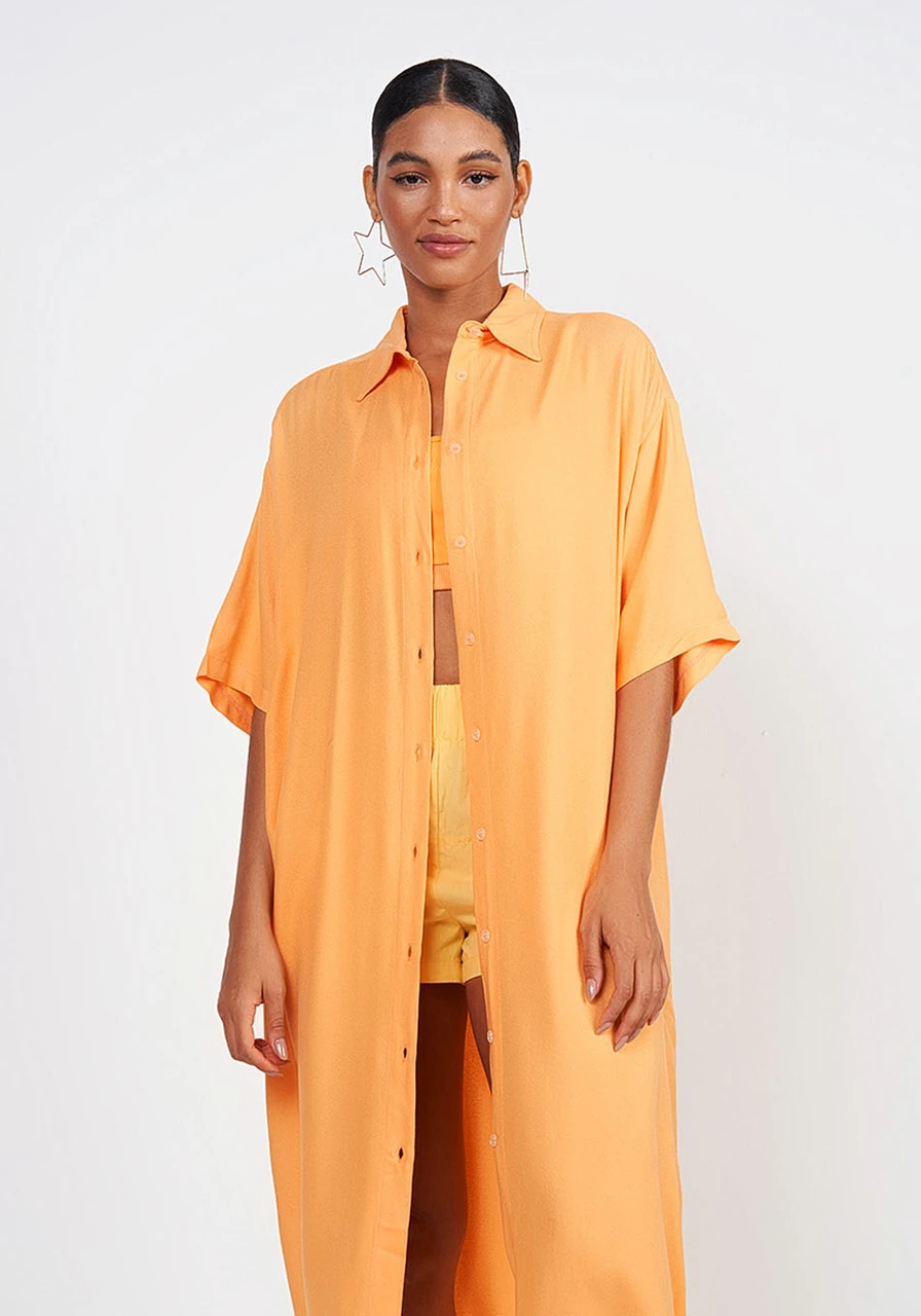 Camisa Alongada Laranja Colcci