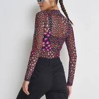 Blusa Tule Gola Alta Estampado Colcci - imagem 5