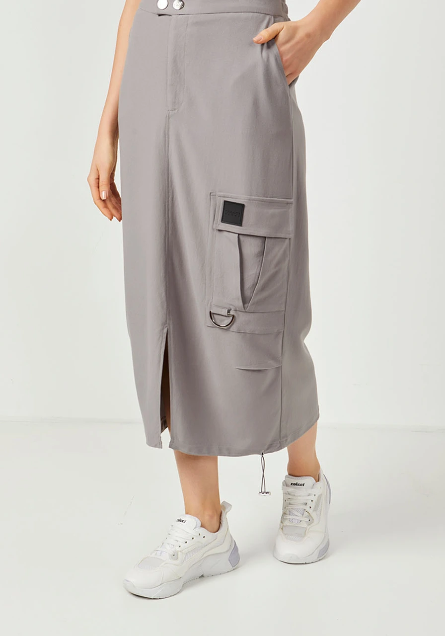 Saia Midi Estilo Cargo Colcci