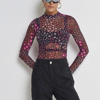 Blusa Tule Gola Alta Estampado Colcci - imagem 4