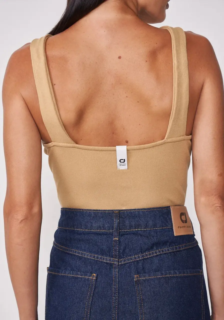 Blusa Colcci Jeans Bege Flavo 