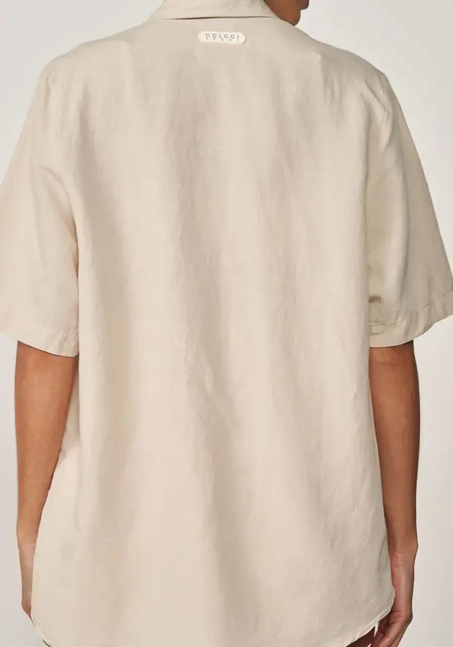 Camisa Linho Bege Taupe Colcci 