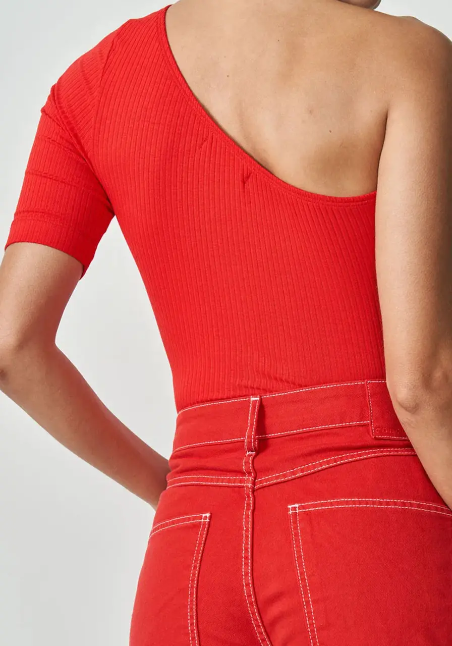 Blusa Canelada Uma Manga Colcci 