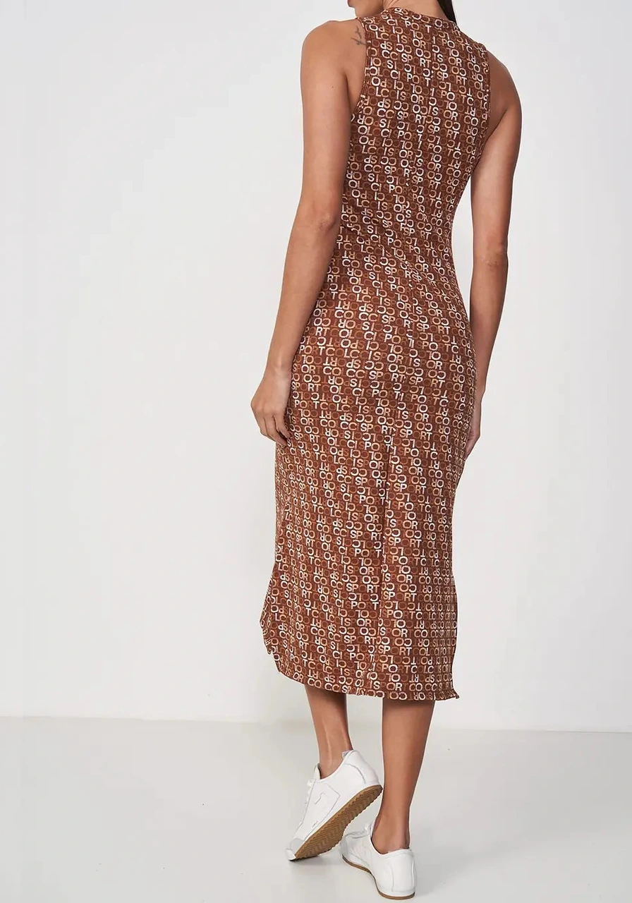 Vestido Jaacquard Marrom/Bege/Off Colcci Ref 14561