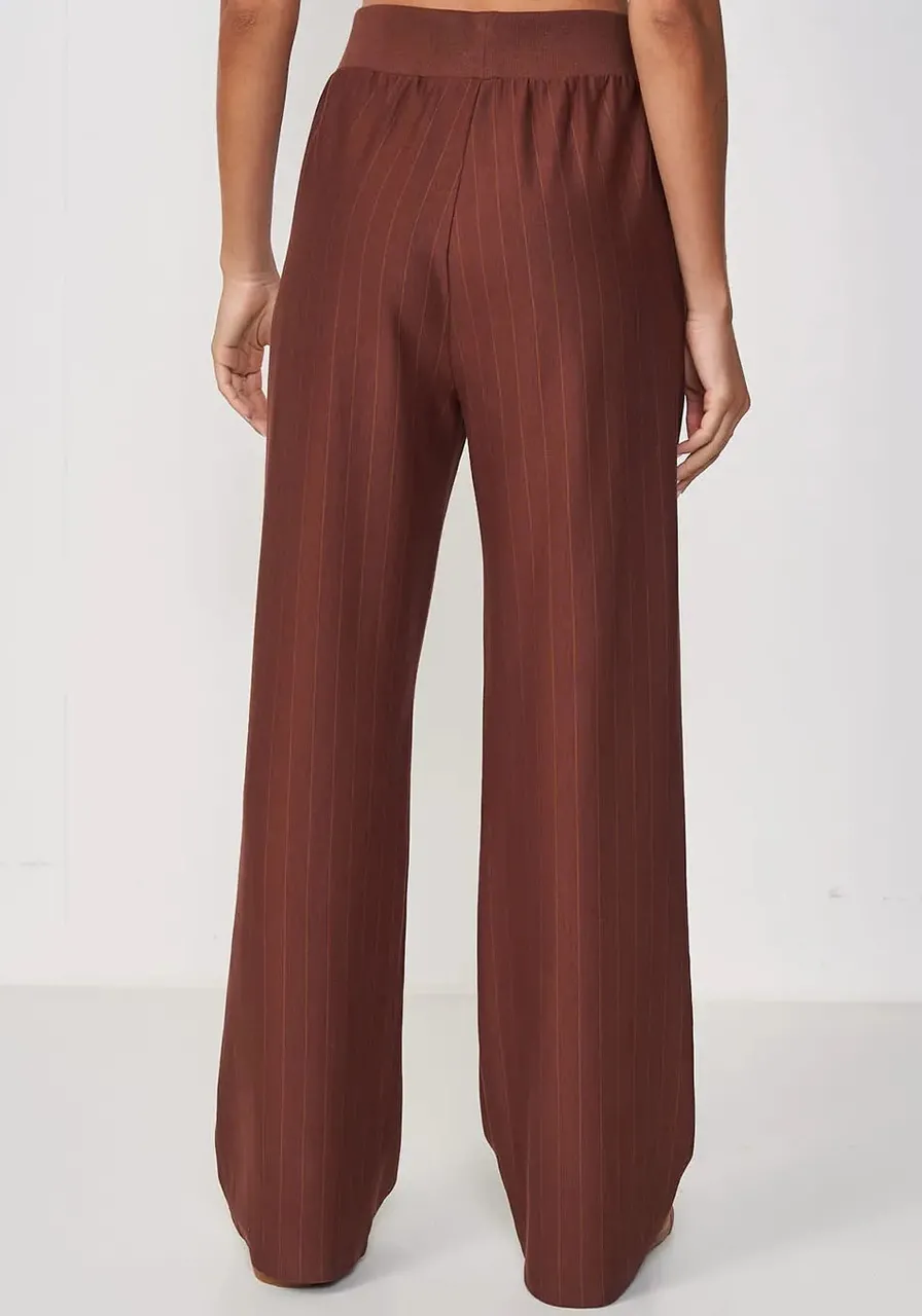 Calça Listrada Colcci Marrom Ref 14665
