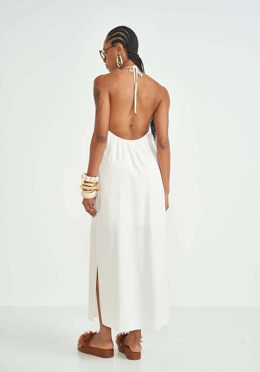 Vestido Linho Colcci Off Natural Ref 16373