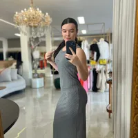 Vestido Canelado Grafite Colcci - imagem 1