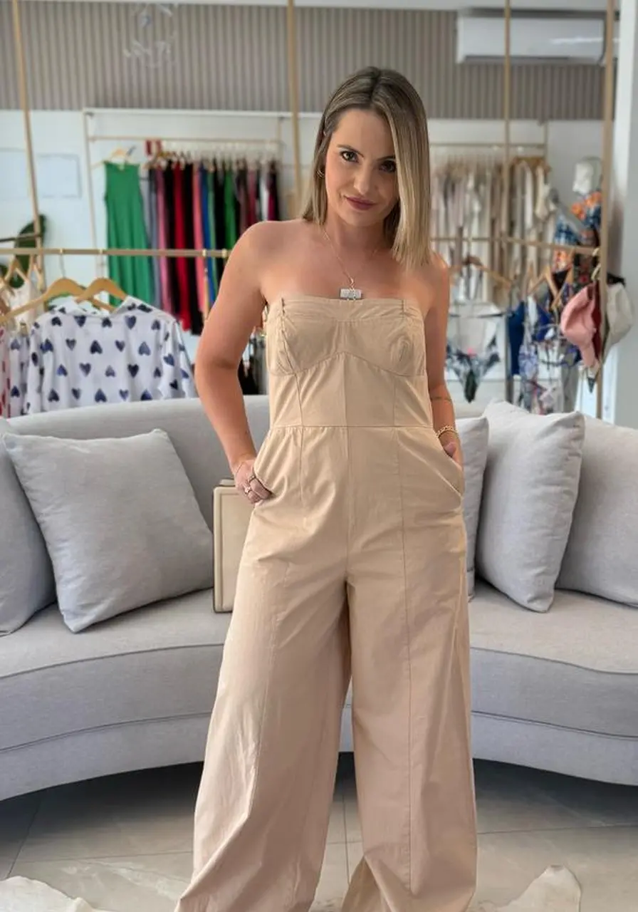 Macacão Sarja Sem Alças Colcci 