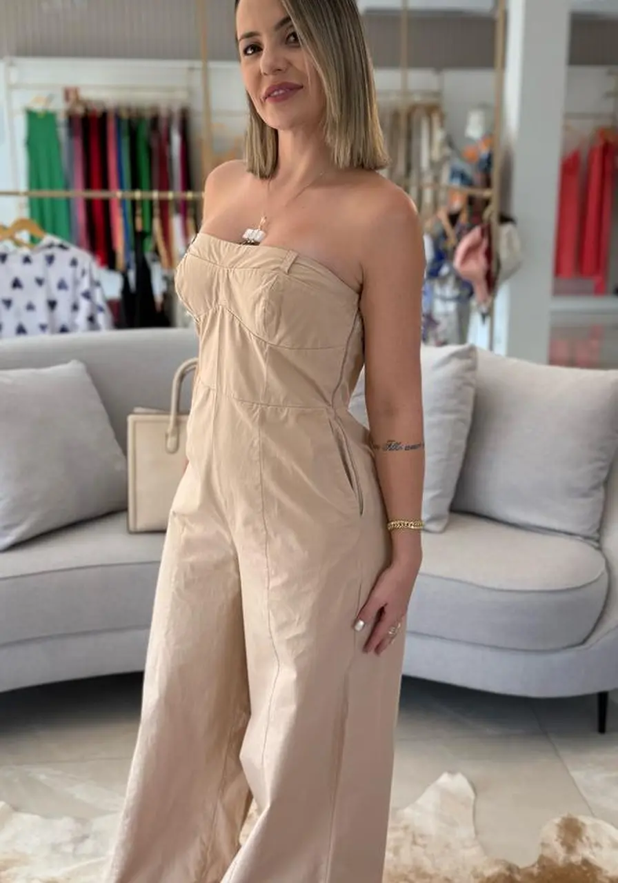 Macacão Sarja Sem Alças Colcci 