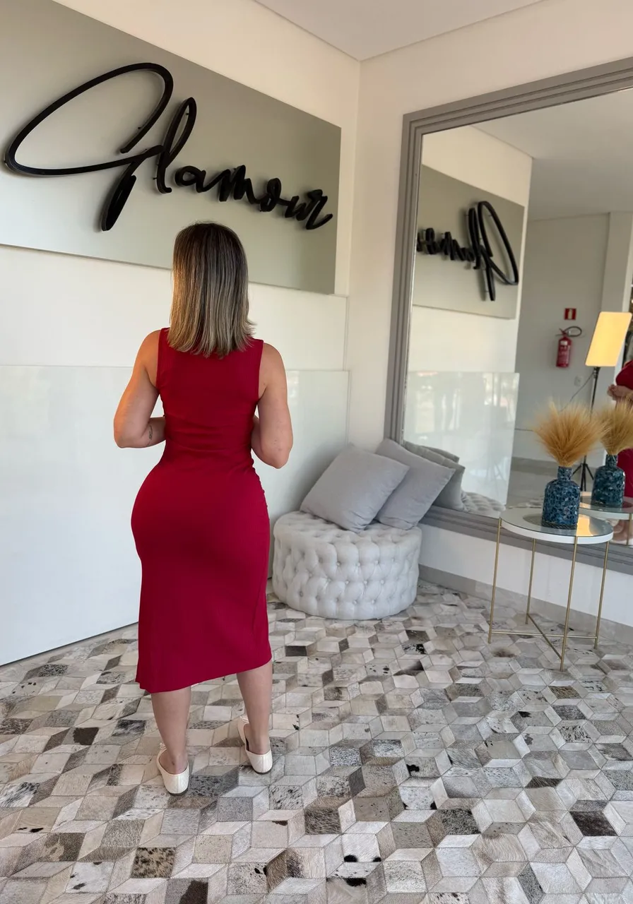 Vestido Canelado Colcci Vermelho Potter Ref 13762