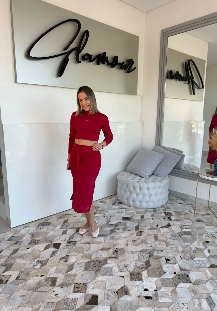 Blusa Canelada  Vermelho Potter Colcci Sport ref 13220