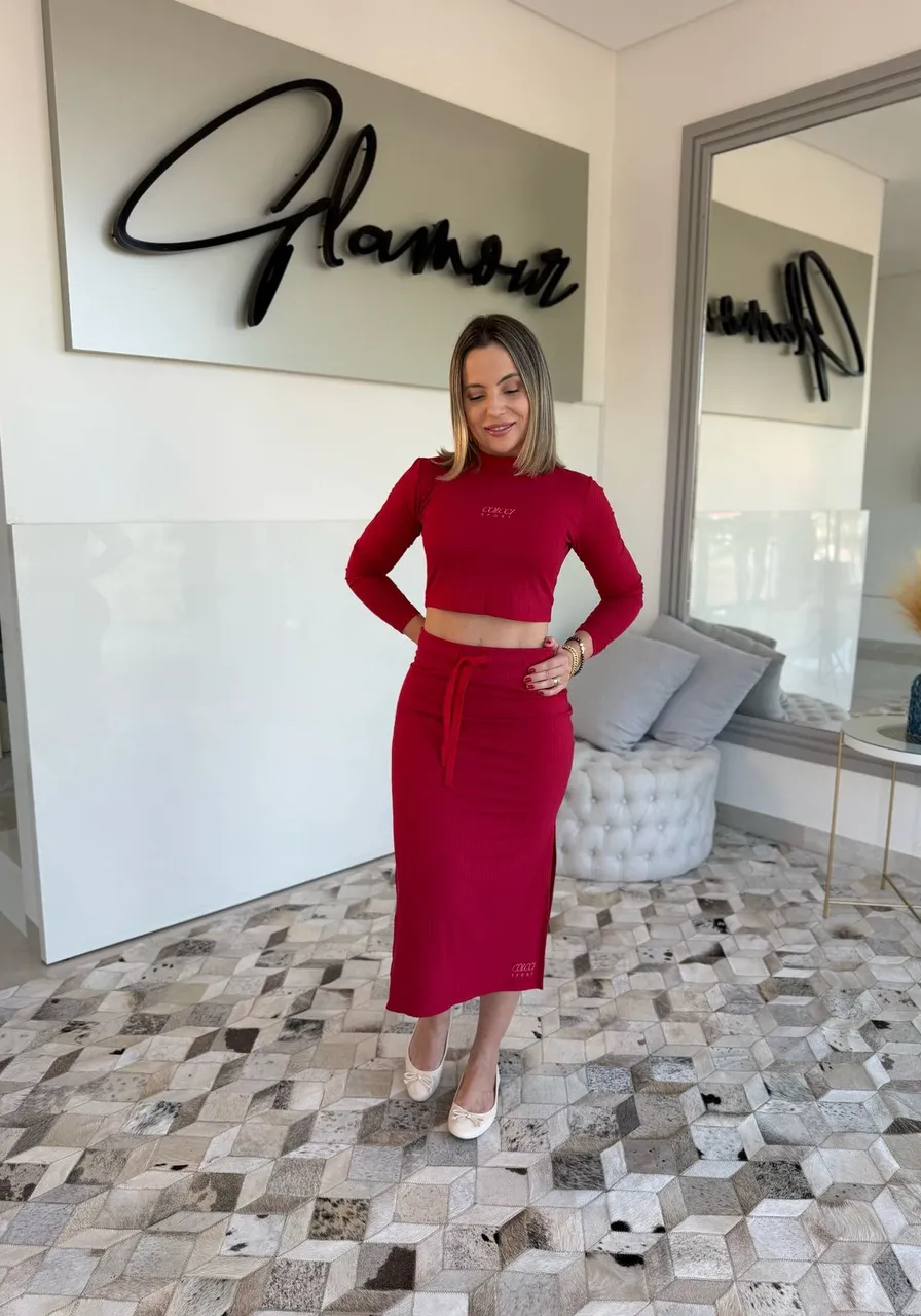 Saia Canelada Colcci Vermelha Potter Ref:13756