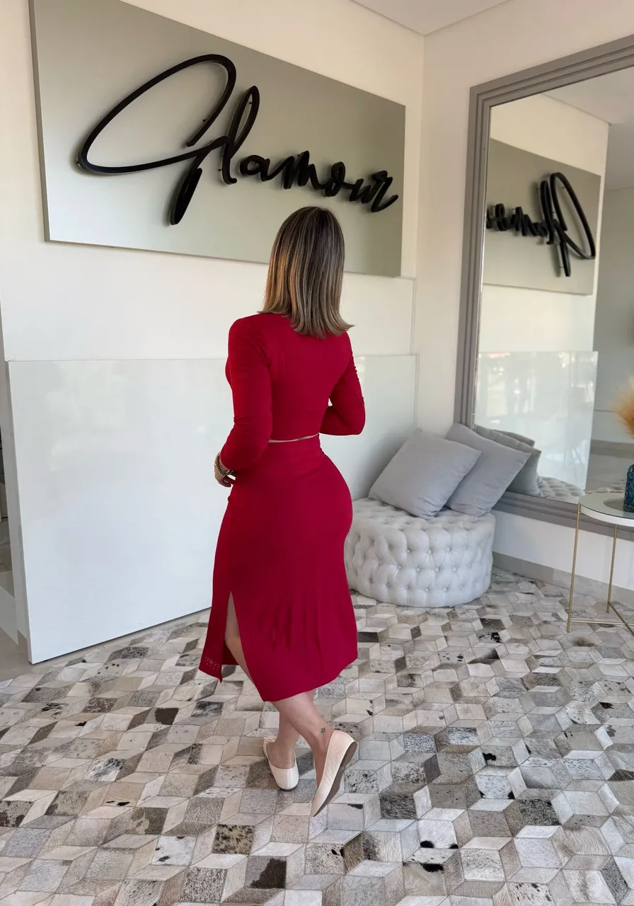 Blusa Canelada  Vermelho Potter Colcci Sport ref 13220