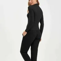 Blusa Manga Longa Canelada Preto - imagem 1